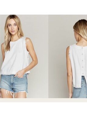Thread & Supply Sleeveless Frayed Hem Tank